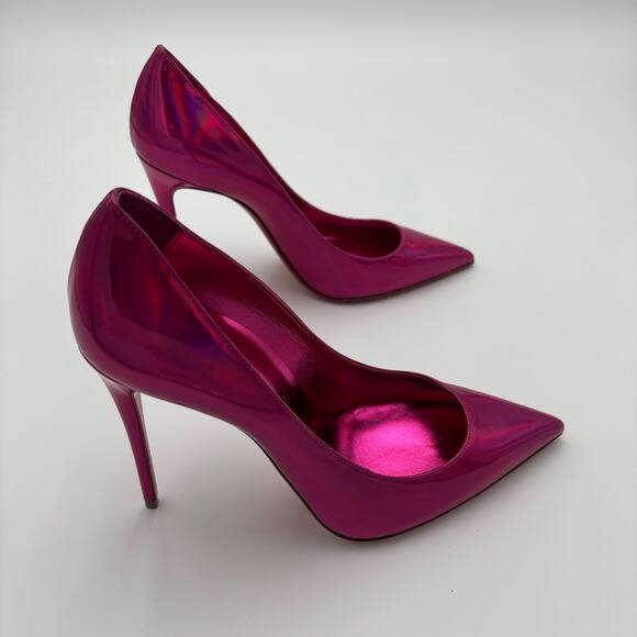 Christian Louboutin Kate 100 Pink Mirrored Leather High Heel Pumps Size EU 38 - Picture 7 of 14
